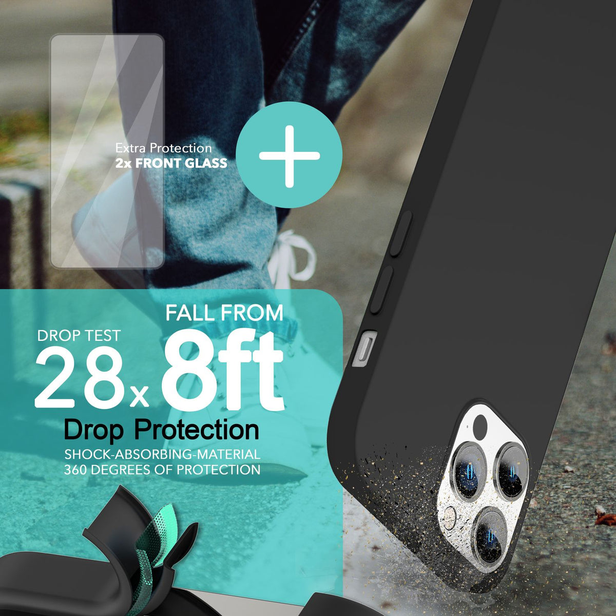 NALIA Magnet Silikonhülle für iPhone 14 Pro – MagSafe kompatibel & Liquid Silicone – SLIQ (Soft-Touch Schutz & Mikrofaser Innen) – Marke aus Berlin
