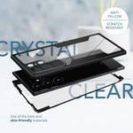 Klare 360 Grad Hybrid Hülle für Samsung Galaxy S23 Ultra, Schutz-Rahmen Schwarz