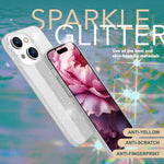 NALIA Glitzerhülle für iPhone 15 Plus – Funkelnder Glitzer-Look & Grip – SHINEPOP (Silikon Case) – Marke aus Berlin