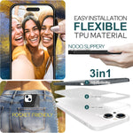 NALIA Glitzerhülle für iPhone 15 Plus – Funkelnder Glitzer-Look & Grip – SHINEPOP (Silikon Case) – Marke aus Berlin