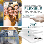 NALIA Glitzerhülle für iPhone 15 Plus – Funkelnder Glitzer-Look & Grip – SHINEPOP (Silikon Case) – Marke aus Berlin