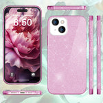 NALIA Glitzerhülle für iPhone 15 Plus – Funkelnder Glitzer-Look & Grip – SHINEPOP (Silikon Case) – Marke aus Berlin