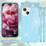 NALIA Glitzerhülle für iPhone 15 Plus – Funkelnder Glitzer-Look & Grip – SHINEPOP (Silikon Case) – Marke aus Berlin