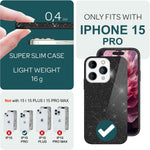 NALIA Glitzerhülle für iPhone 15 Pro – Funkelnder Glitzer-Look & Grip – SHINEPOP (Silikon Case) – Marke aus Berlin