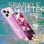 NALIA Glitzerhülle für iPhone 15 Pro – Funkelnder Glitzer-Look & Grip – SHINEPOP (Silikon Case) – Marke aus Berlin