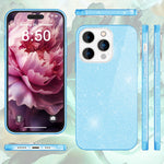 NALIA Glitzerhülle für iPhone 15 Pro – Funkelnder Glitzer-Look & Grip – SHINEPOP (Silikon Case) – Marke aus Berlin