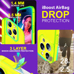 NALIA Neon Silikonhülle für iPhone 15 Pro – Knallige Signal-Farbe & Linsenschutz – VIBE (Transparentes Case) – Marke aus Berlin