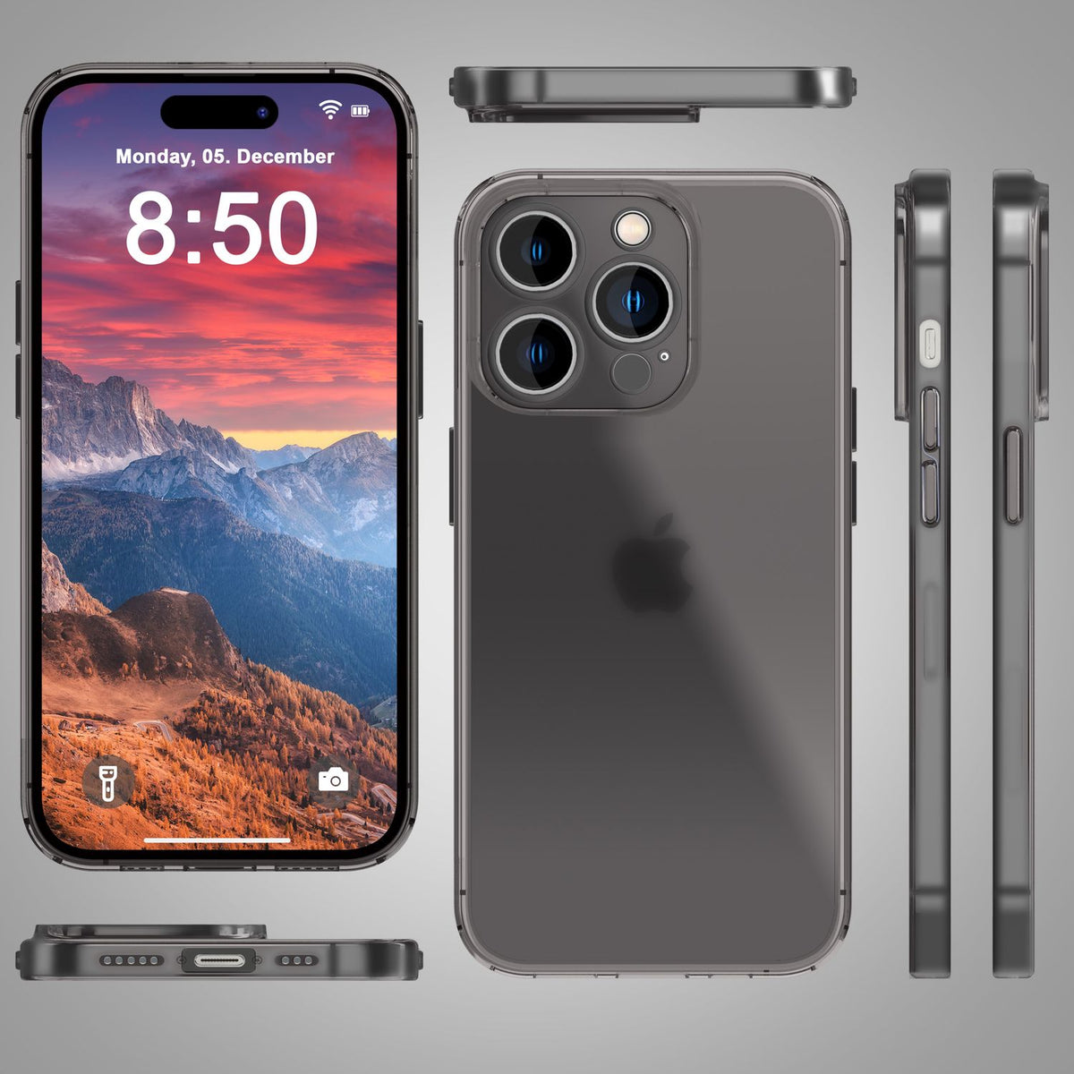 NALIA Ultra Slim Hardcase für iPhone 15 Pro Max – Matt-Transparent & 0.3mm Dünn – PHANTOM (Dünnes Cover & Kamera-Vollschutz) – Marke aus Berlin