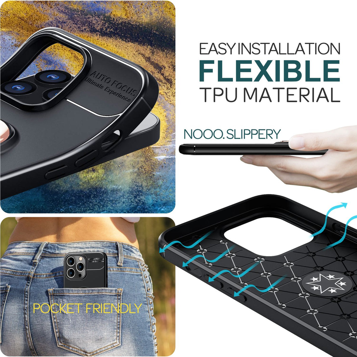NALIA Ringhülle für iPhone 15 Pro Max – Ring-Ständer 360° & für Magnet-Halter – GRIP360 (Mattiertes Silikon Case) – Marke aus Berlin
