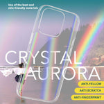 NALIA Transparente Glashülle für iPhone 15 Plus – Holografischer Prisma-Effekt (Regenbogen Schimmer) – 9H Hartglas & Anti-Gelb – AURORA – Marke aus Berlin