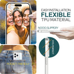 NALIA Transparente Glashülle für iPhone 15 Pro – Holografischer Prisma-Effekt (Regenbogen Schimmer) – 9H Hartglas & Anti-Gelb – AURORA – Marke aus Berlin