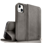 NALIA Echtlederhülle für iPhone 15 Plus – RFID Wallet & Magnet-Verschluss – LEVANTO (Handgefertigte Klapphülle) – Marke aus Berlin