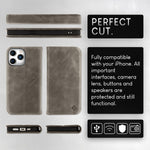 NALIA Echtlederhülle für iPhone 15 Pro Max – RFID Wallet & Magnet-Verschluss – LEVANTO (Handgefertigte Klapphülle) – Marke aus Berlin