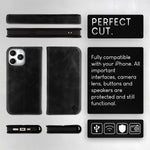 NALIA Echtlederhülle für iPhone 15 Pro Max – RFID Wallet & Magnet-Verschluss – LEVANTO (Handgefertigte Klapphülle) – Marke aus Berlin