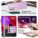 NALIA Glitzerhülle für Samsung Galaxy S24 Plus – Funkelnder Glitzer-Look & Grip – SHINEPOP (Silikon Case) – Marke aus Berlin