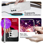 NALIA Glitzerhülle für Samsung Galaxy S24 Plus – Funkelnder Glitzer-Look & Grip – SHINEPOP (Silikon Case) – Marke aus Berlin