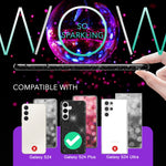 NALIA Glitzerhülle für Samsung Galaxy S24 Plus – Funkelnder Glitzer-Look & Grip – SHINEPOP (Silikon Case) – Marke aus Berlin