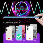 NALIA Glitzerhülle für Samsung Galaxy S24 Plus – Funkelnder Glitzer-Look & Grip – SHINEPOP (Silikon Case) – Marke aus Berlin
