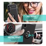 NALIA Ringhülle für Samsung Galaxy S24 – Ring-Ständer 360° & für Magnet-Halter – GRIP360 (Mattiertes Silikon Case) – Marke aus Berlin