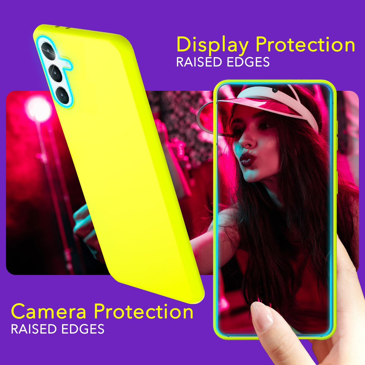 NALIA Neon Silikonhülle für Samsung Galaxy S24 Plus – Soft-Touch & Signal-Neon – NEONSHOCK (Matte Schutzhülle) – Marke aus Berlin
