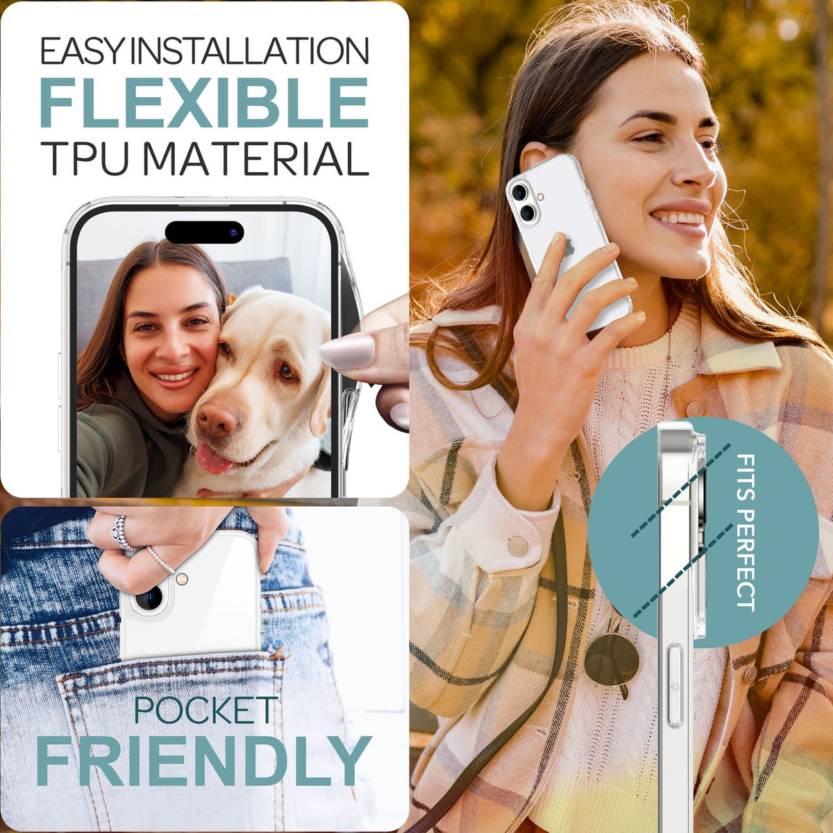 NALIA Transparente Silikonhülle für iPhone 16 Plus – Anti-Gelb & Rutschfest – GLAZE (Handyhülle Kristallklar, Schlank & Stoßfest) – Marke aus Berlin