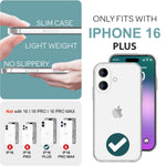 NALIA Transparente Silikonhülle für iPhone 16 Plus – Anti-Gelb & Rutschfest – GLAZE (Handyhülle Kristallklar, Schlank & Stoßfest) – Marke aus Berlin