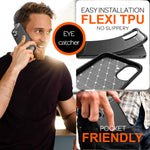 NALIA Silikonhülle für iPhone 16 – Rutschfest & Matt – VORTEX (Gebürstete Optik & Carbon Design) – Marke aus Berlin
