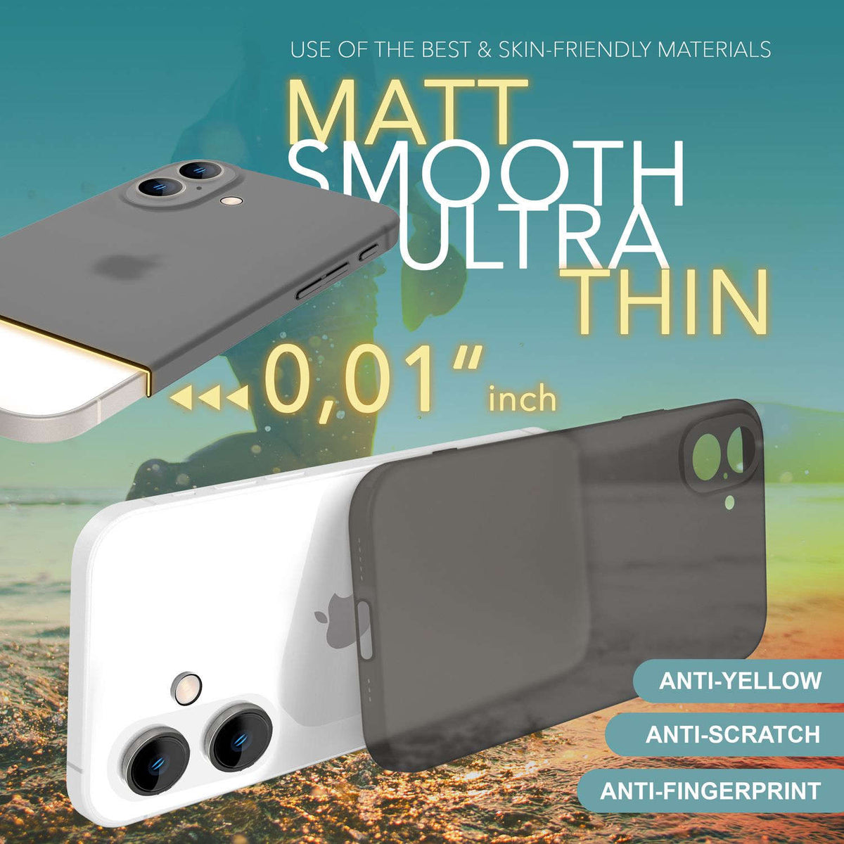 NALIA Ultra Slim Hardcase für iPhone 16 – Matt-Transparent & 0.3mm Dünn – PHANTOM (Dünnes Cover & Kamera-Vollschutz) – Marke aus Berlin Namma Markt