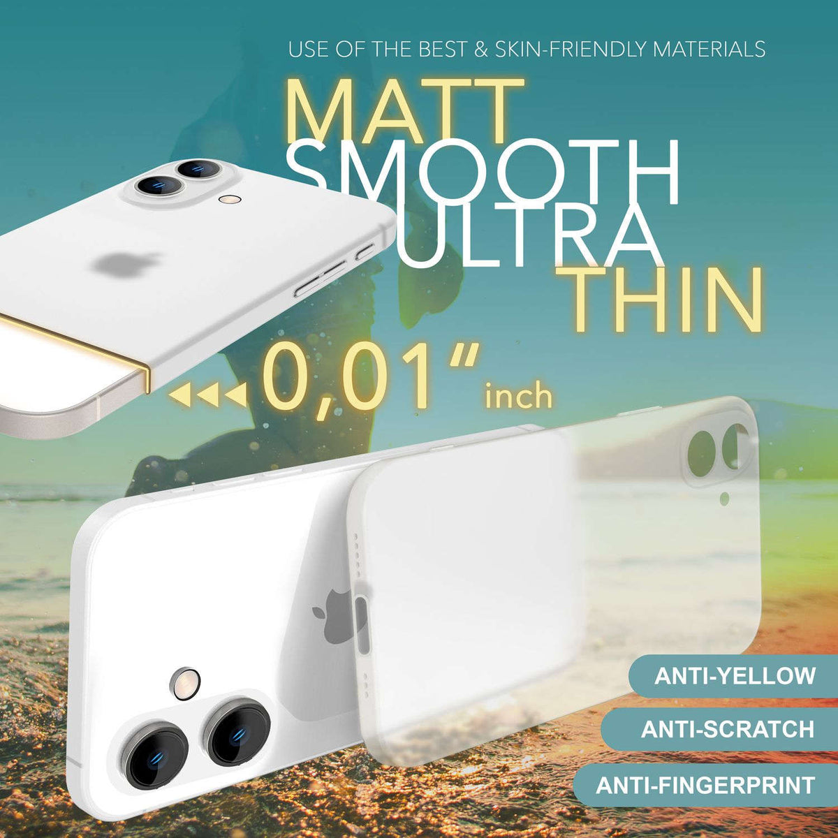 NALIA Ultra Slim Hardcase für iPhone 16 – Matt-Transparent & 0.3mm Dünn – PHANTOM (Dünnes Cover & Kamera-Vollschutz) – Marke aus Berlin Namma Markt