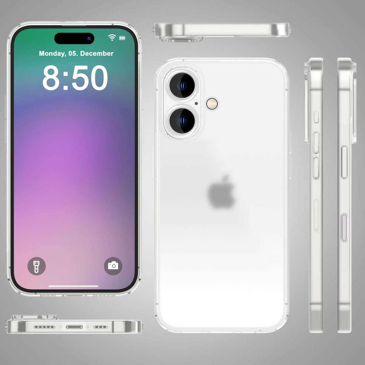 NALIA Ultra Slim Hardcase für iPhone 16 – Matt-Transparent & 0.3mm Dünn – PHANTOM (Dünnes Cover & Kamera-Vollschutz) – Marke aus Berlin Namma Markt