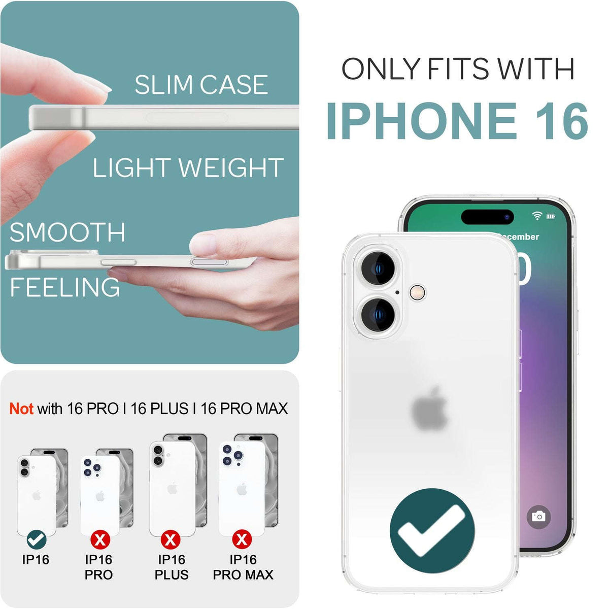 NALIA Ultra Slim Hardcase für iPhone 16 – Matt-Transparent & 0.3mm Dünn – PHANTOM (Dünnes Cover & Kamera-Vollschutz) – Marke aus Berlin Namma Markt