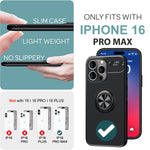 NALIA Ringhülle für iPhone 16 Pro Max – Ring-Ständer 360° & für Magnet-Halter – GRIP360 (Mattiertes Silikon Case) – Marke aus Berlin