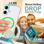 NALIA Neon-Ring Case für iPhone 16 – MagSafe Kompatibel & Nachleuchtend – NIGHT-GLOW (Transparent & Anti-Gelb) – Marke aus Berlin