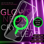 NALIA Neon-Ring Case für iPhone 16 – MagSafe Kompatibel & Nachleuchtend – NIGHT-GLOW (Transparent & Anti-Gelb) – Marke aus Berlin