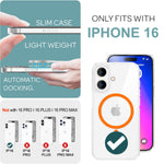 NALIA Neon-Ring Case für iPhone 16 – MagSafe Kompatibel & Nachleuchtend – NIGHT-GLOW (Transparent & Anti-Gelb) – Marke aus Berlin