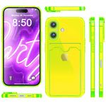 NALIA Neon Silikonhülle für iPhone 16 – Kartenfach & Knallige Signal-Farbe – CARDPOP (Anti-Shock Handyhülle) – Marke aus Berlin