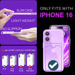 NALIA Neon Silikonhülle für iPhone 16 – Kartenfach & Knallige Signal-Farbe – CARDPOP (Anti-Shock Handyhülle) – Marke aus Berlin