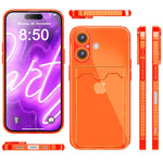 NALIA Neon Silikonhülle für iPhone 16 – Kartenfach & Knallige Signal-Farbe – CARDPOP (Anti-Shock Handyhülle) – Marke aus Berlin