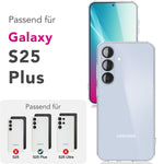 NALIA Transparente Silikonhülle für Samsung Galaxy S25 Plus – Anti-Gelb & Rutschfest – GLAZE (Handyhülle Kristallklar, Schlank & Stoßfest) – Marke aus Berlin