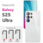 NALIA Glitzerhülle für Samsung Galaxy S25 Ultra – Funkelndes Silikon Case – DAZZLIN (Transparent & Stoßfest) – Marke aus Berlin