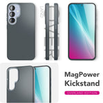 NALIA Magnet Hardcase für Samsung Galaxy S25 – Faltbarer Kamera-Stand – OVERLAND (Schutzhülle Matt & MagSafe Kompatibel) – Marke aus Berlin