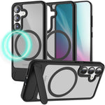 NALIA Magnet-Case für Samsung Galaxy S25 – Klappständer & Kameraschutz – TRITON (Matt-Transparent & Hybrid-Schutz) – Marke aus Berlin