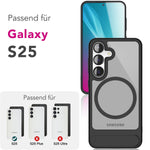 NALIA Magnet-Case für Samsung Galaxy S25 – Klappständer & Kameraschutz – TRITON (Matt-Transparent & Hybrid-Schutz) – Marke aus Berlin