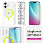 NALIA Ultra Slim Hardcase für iPhone 16 – MagSafe Kompatibel & Nachleuchtender Ring – THINIX GLOW (Matt-Transparent & 0,3mm Dünn) – Marke aus Berlin