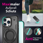 NALIA Magnetische Panzerhülle für iPhone 16 Pro Max – Ring-Halterung 360° & MagSafe kompatibel – STORMGUARD (Outdoor Case) – Marke aus Berlin