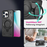 NALIA Magnetische Panzerhülle für iPhone 16 Pro Max – Ring-Halterung 360° & MagSafe kompatibel – STORMGUARD (Outdoor Case) – Marke aus Berlin