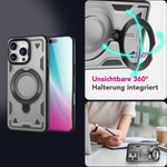 NALIA Magnetische Panzerhülle für iPhone 16 Pro Max – Ring-Halterung 360° & MagSafe kompatibel – STORMGUARD (Outdoor Case) – Marke aus Berlin