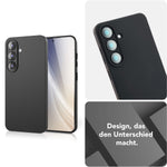 NALIA Matte Silikonhülle für Samsung Galaxy S25 – Slim, Schwarz & Rutschfest – STRIDER (Soft Case, Kameraschutz & Stoßfest) – Marke aus Berlin