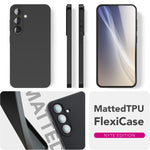 NALIA Matte Silikonhülle für Samsung Galaxy S25 Plus – Slim, Schwarz & Rutschfest – STRIDER (Soft Case, Kameraschutz & Stoßfest) – Marke aus Berlin