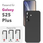 NALIA Matte Silikonhülle für Samsung Galaxy S25 Plus – Slim, Schwarz & Rutschfest – STRIDER (Soft Case, Kameraschutz & Stoßfest) – Marke aus Berlin